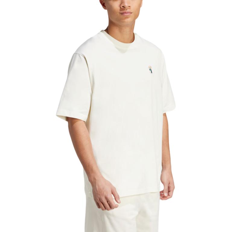 adidas T-shirt Grafica con Toppa Cane Calzino SS25 Uomo Top Han-Jade-Bianco JL9240