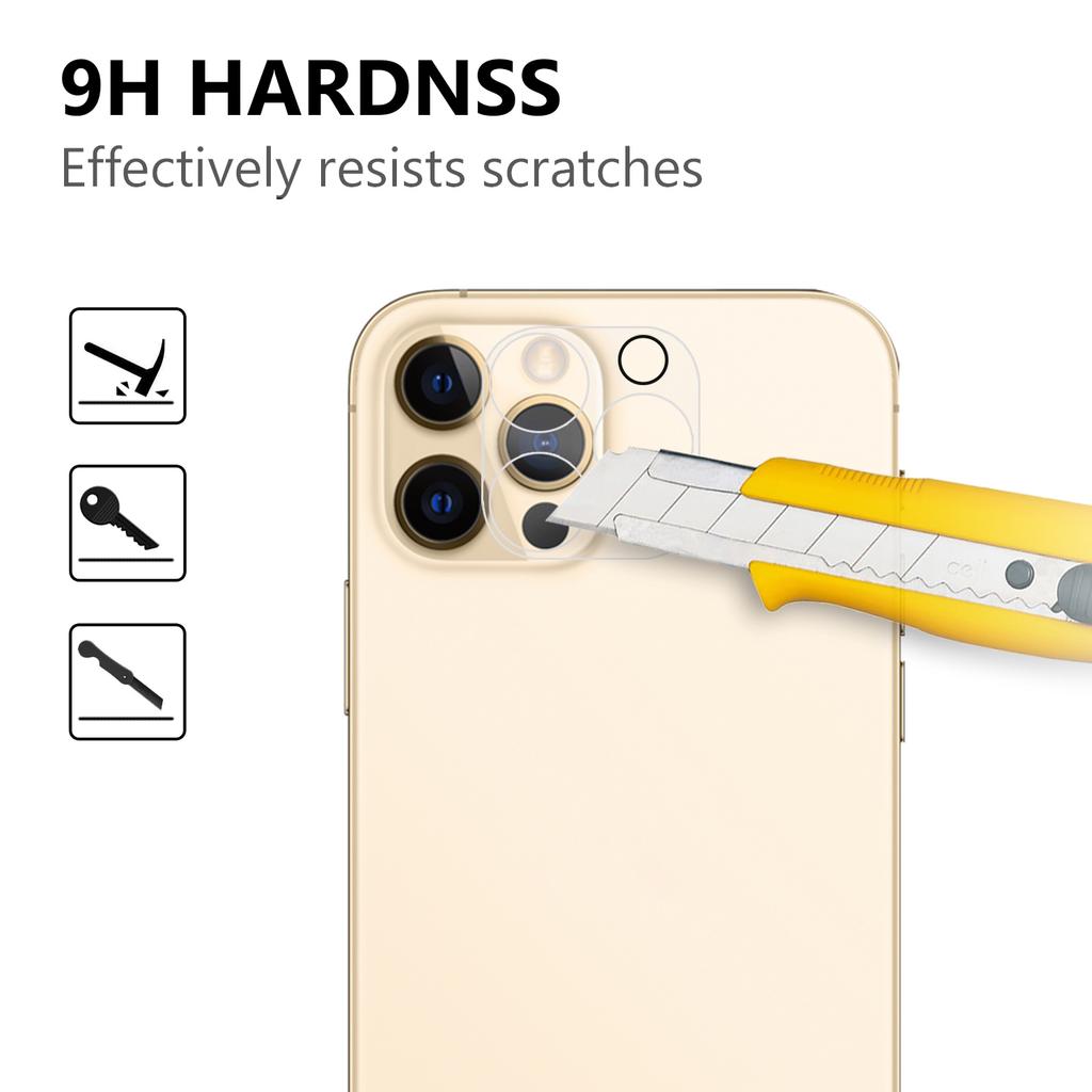 For iPhone 12 Pro 2.5D 9H Arc Edge Tempered Glass Screen Protector+Camera Lens Film