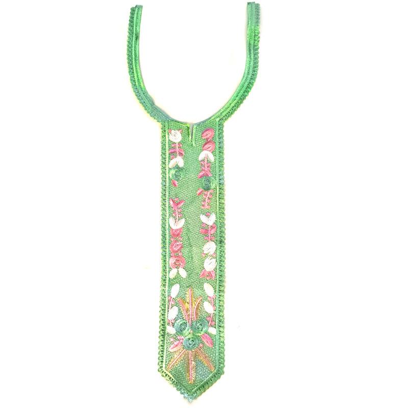 Color Embroidery Lace Collar Piece Personalized Tie Shape Heavy Industry Embroidery Fake Collar Clothing Corsage Accessories Collar Piece