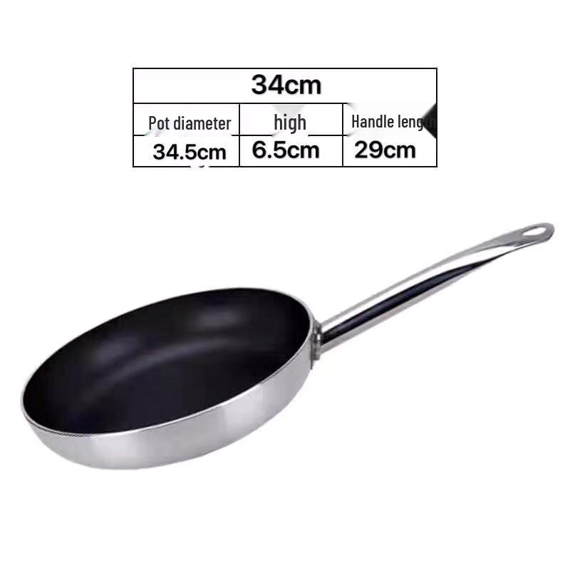 Non-Stick Single Handle Frying Pan for Steak, Eggs, and More - Compatible with Gas and Induction Cookers.