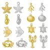 My Shape 5 Pcs Conch Starfish Coral Shell Charms Necklace Bracelet Summer Beach Stainless Steel Pendants for DIY Jewelry Making