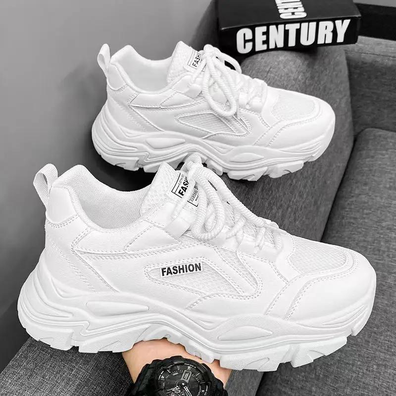Shoes for Men New Breathable Casual Shoes Fashion Platform Sneakers Laced Vulcanized Shoe Thick-soled Dad Shoes Tenis Masculino