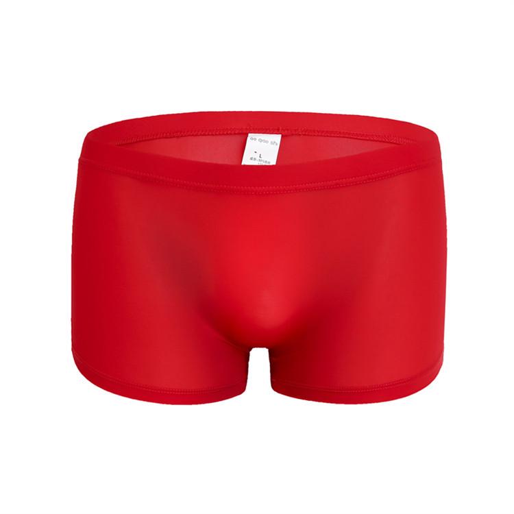 Thin Nylon Ice Silk Men's Semi-Transparent Boxer Briefs - Light Silk Square Leg Underwear