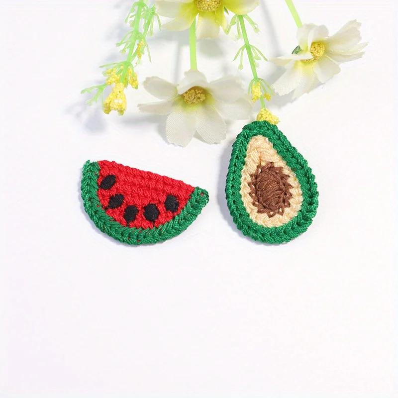10PCS Lovely Fruit Embroidery Cloth Patch Lace Patch Hairpin Decorative Accessories Clothing Embroidery Decal Fruit Cloth Patch