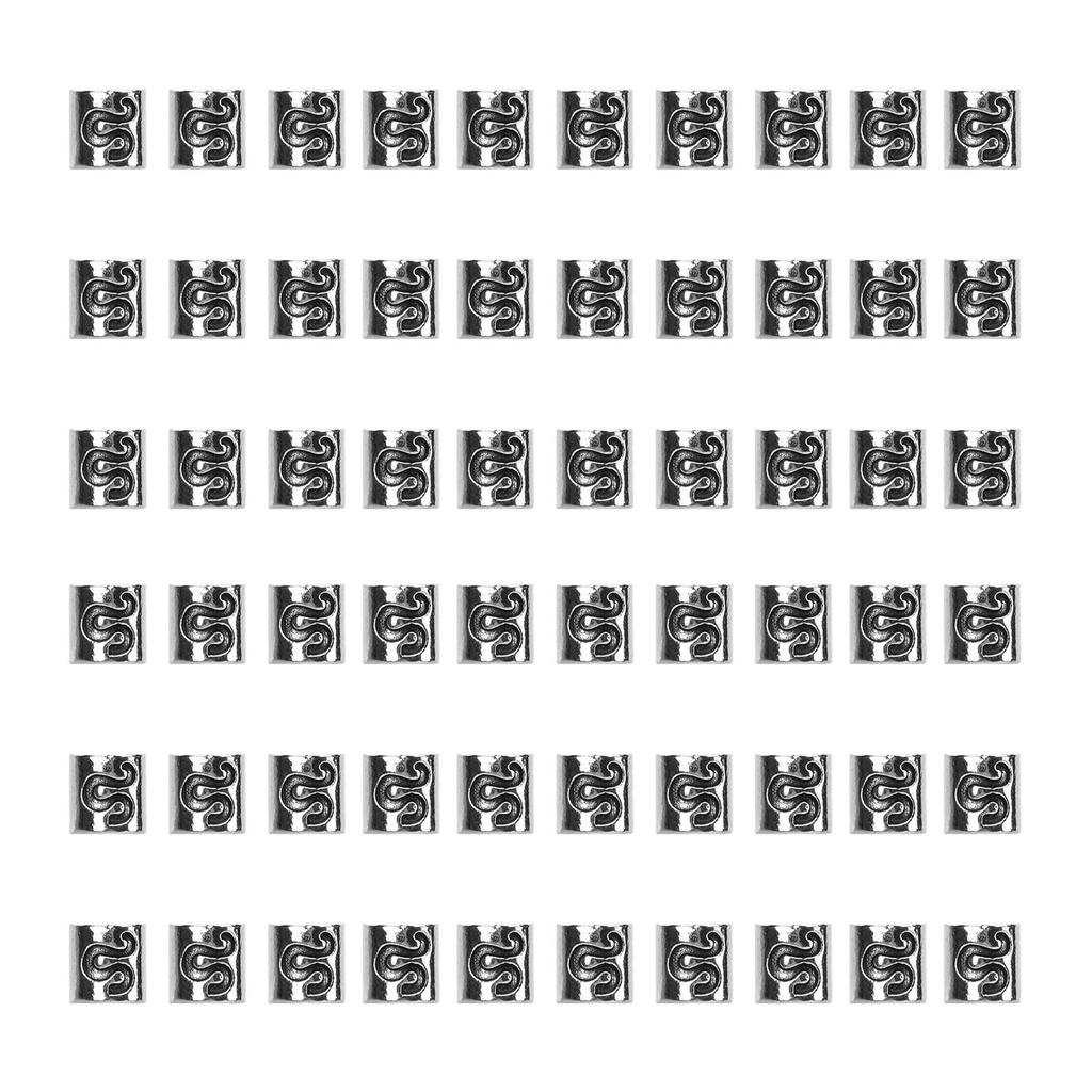 60 Pcs Spacer Beads Vintage Silver 12 Zodiac Large Hole Beads Hand Made DIY Bracelet Jewelry Making Spacer Beads