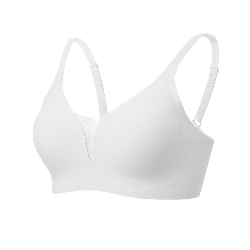 Seamless Wireless Bra for Women with V-Neck Mesh Back Comfort Breathable Everyday Lingerie