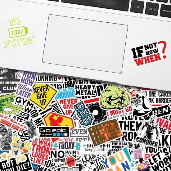 50Pcs/Bag Motivational Stickers Adorable Appearance Ornamental Anti-fade Convenient Inspirational Cup Vinyl Stickers Gym Decor