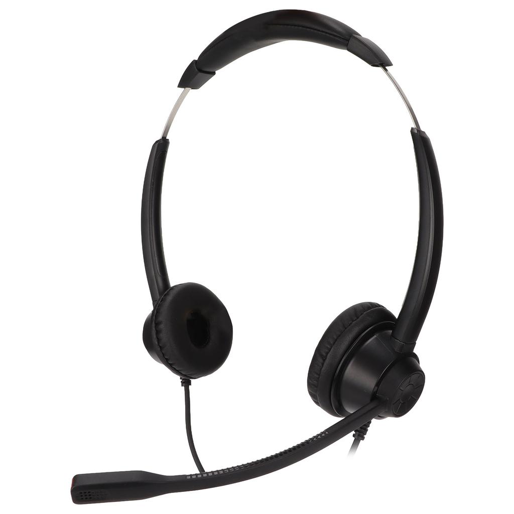 2.5mm Office Headset Dual Ear Telephone Headphone with Noise Cancelling Microphone for Phone Sales H