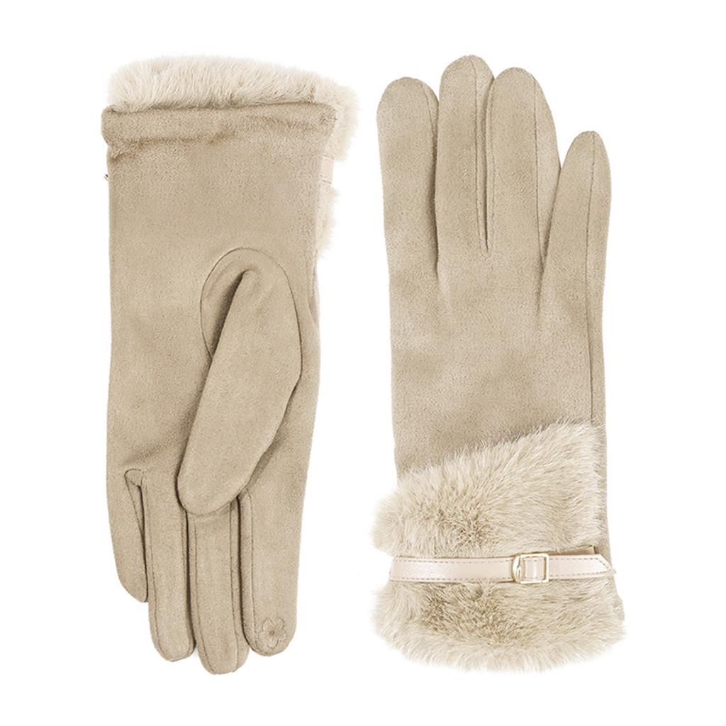 Deer Skin Lamb Wool Warm Gloves For Men And Women Cycling Skiing Gloves With Thick Velvet Gloves