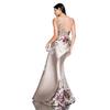 Women Wedding Bride Bridesmaids Elegant Round Neck Sleeveless Embroidery Maxi Long Dress Party Ball Gown
