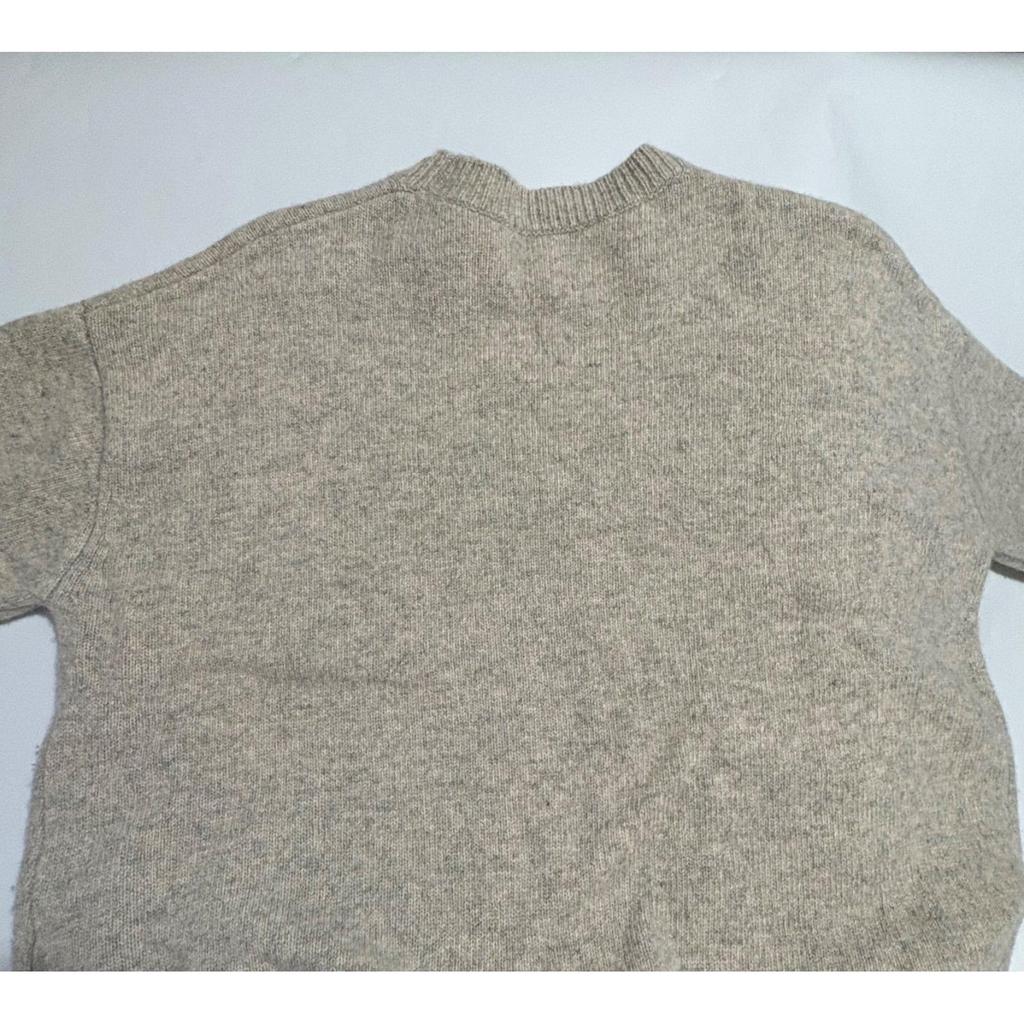 Used 〇ENFLD Knit dress, thick, tight, crew neck, long sleeves, wool x cashmere, maxi length, calf length, both side slits, gray, gray, 36 sizes,