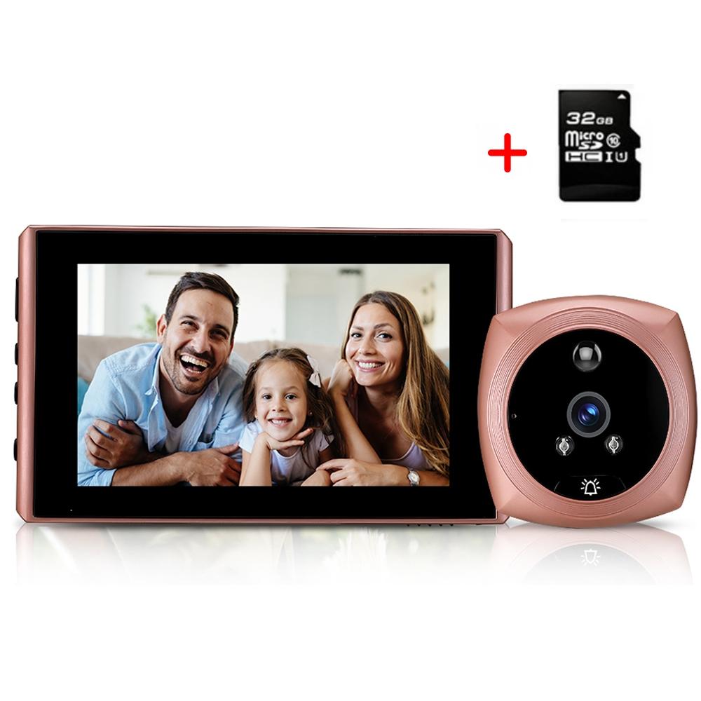 4.3 Inch Peephole Video Doorbell 160° Degree Wide Angle PIR Smart Home Camera Door BellAA
