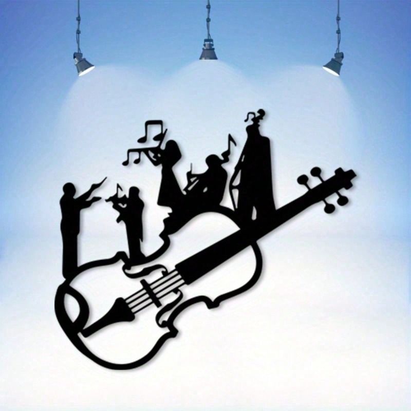 Кованое Металлическое Настенное Искусство Винтажная Скрипка и Пианино Музыкальный Декор