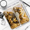 Golden Dragon Coiling For Samsung A 31 32 A33 A34 35 14 A15 13 A16 25 26 50 52 53 54 55 56 70 71 72 73 Golden glass phone case