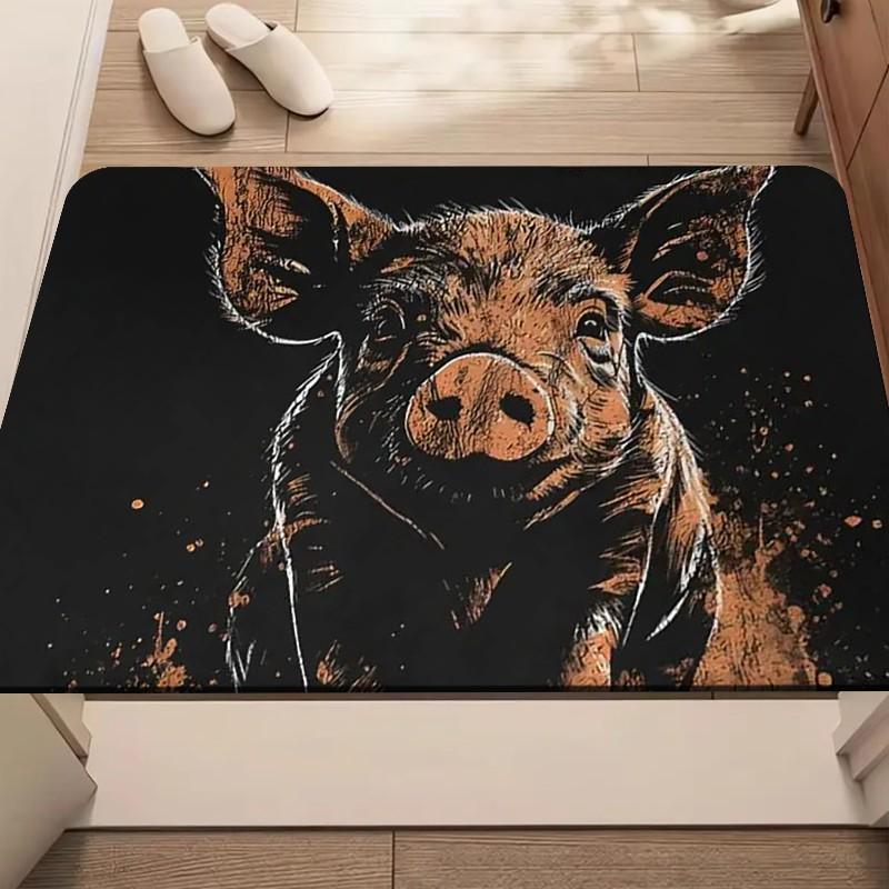 

1pc Pig Door Mat – Realistic Animal Design, Soft Entryway Mat for Kitchen, Bedroom, Home Decor door mat entrance 40x60cm16x24in