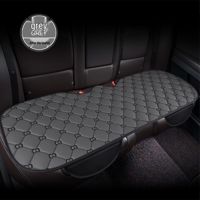 Bamboo Charcoal Leather Car Seat Cushion Set, Three-Piece, No Backrest, All-Season Interior Kit