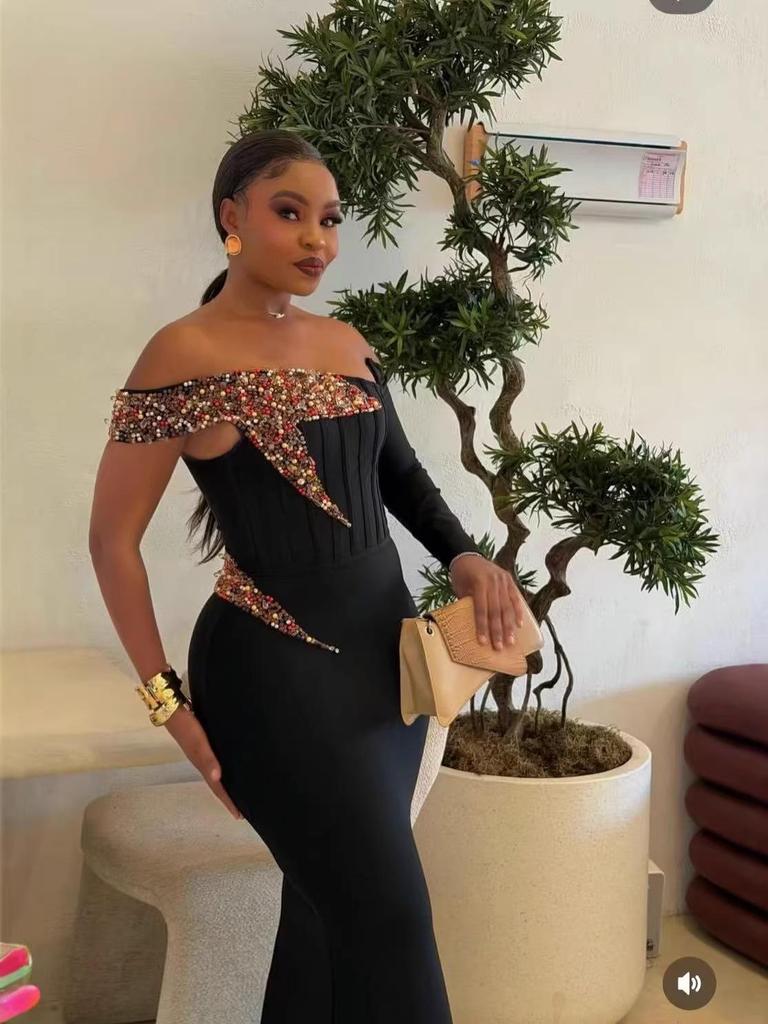 Luxury Rhinestone One-Shoulder Evening Gown - Sexy, Fashionable, Socialite Style Women's Clothing