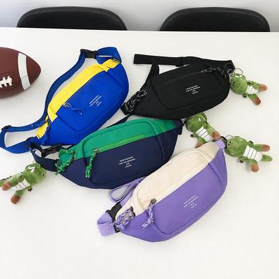 Bolsa de Peito Japonesa Nicho Color-Block: Bolsa Unissex Leve Transversal e de Cintura para Celular para Esportes Casuais