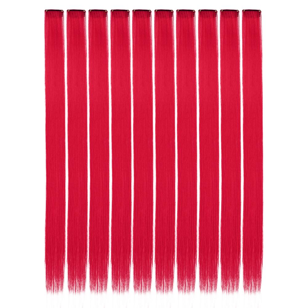 10PCS/Pack Colored Party Highlights Clip in Hair Extensions for Girls 18 Inches Omber colors Straight Hair Synthetic 2027