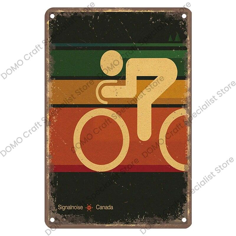 Hisun Tin Sign Vintage Bicycle Poster Metal Signs Plaque Retro Bike Cyclocross Metal Plate Tin Sign Garage House Wall Decor Xcm