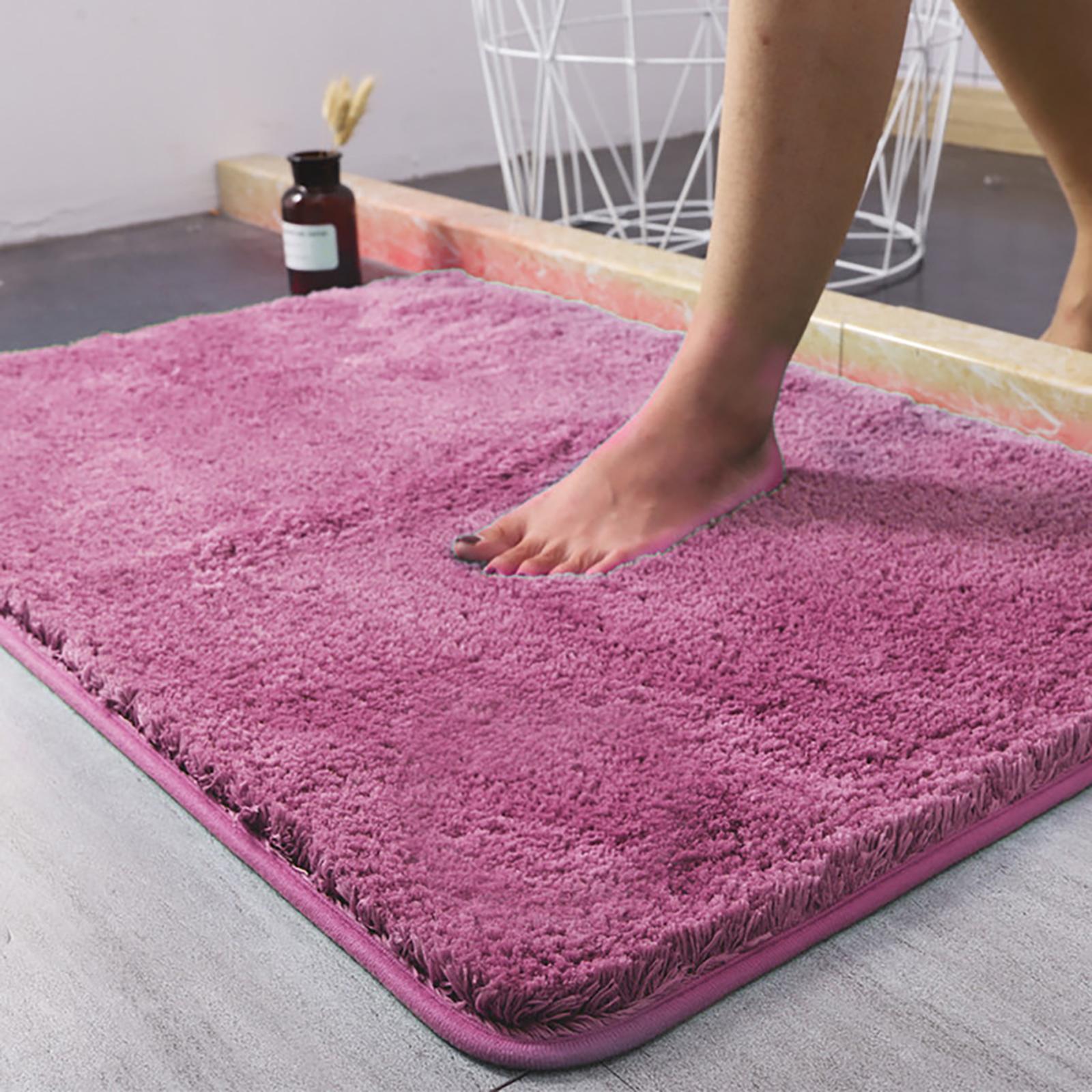 

Non-slip Absorbent Bathroom Mat Long Hair Polyester Microfiber Quick Dry Nonslip Super Absorbent Bath Rug 400MMx600MM