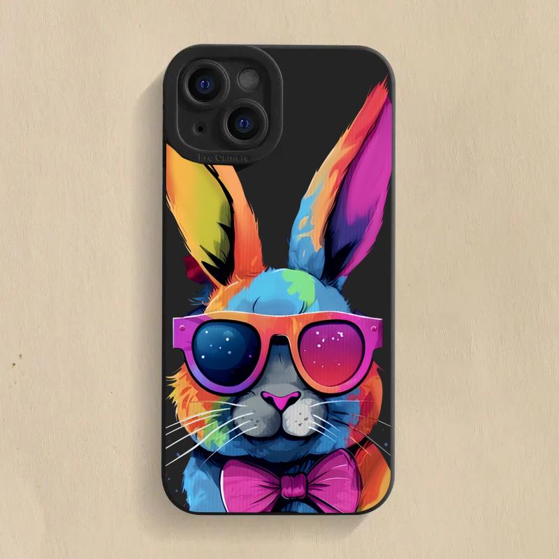 Cute Colorful Rabbit Silicone Phone Case For  Redmi Note 13 12 11 Pro Plus 13 12S 11S 11 10S 10 Redmi 12 4G 13C Soft Cover