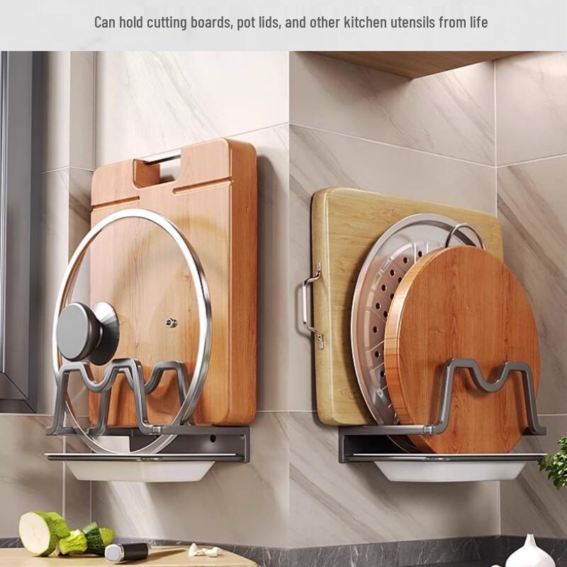 Wall-Mounted Kitchen Rack for Chopping Boards & Pot Lids