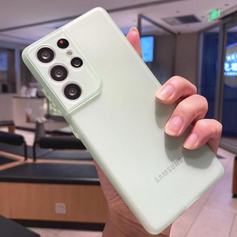 

Тонкий мягкий чехол из ТПУ для телефона Samsung Galaxy S24 S23 S21 FE S22 Plus A54 A53 A52 A33 A32 A72 Note 20 ультратонкая матовая задняя крышка For Samsung Galaxy A53&PC + TPU