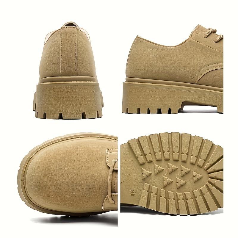 Cizme noi de primăvară cu talpă joasă pentru bărbați, pantofi de lucru retro la modă, pantofi din piele respirabili cu talpă groasă care măresc înălțimea