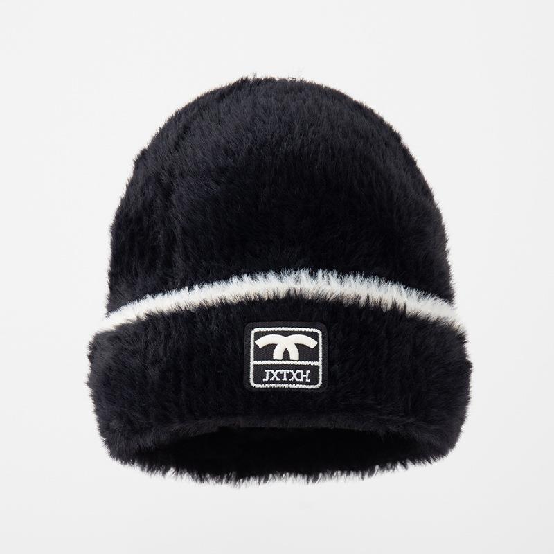 

Woolen Hat for Women In Autumn and Winter New Style Warm Plus Velvet Fashionable Hat Versatile Casual Knitted Hat Ear Protection Cute Cold Hat Thick average size