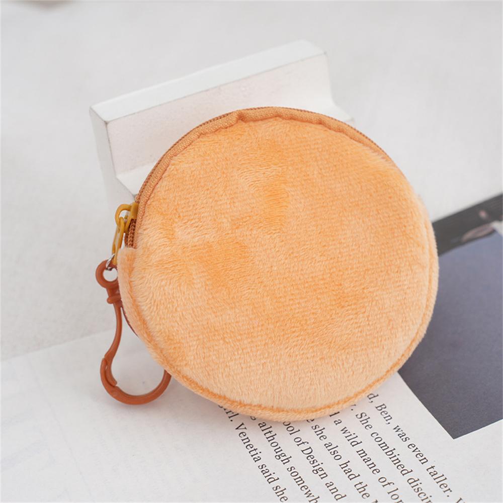 Solid Plush Round Coin Purse Women's Cute Wallet ID Card Bag Keychain Minimalist Coin Bag Kawaii Wallets for Women Gift