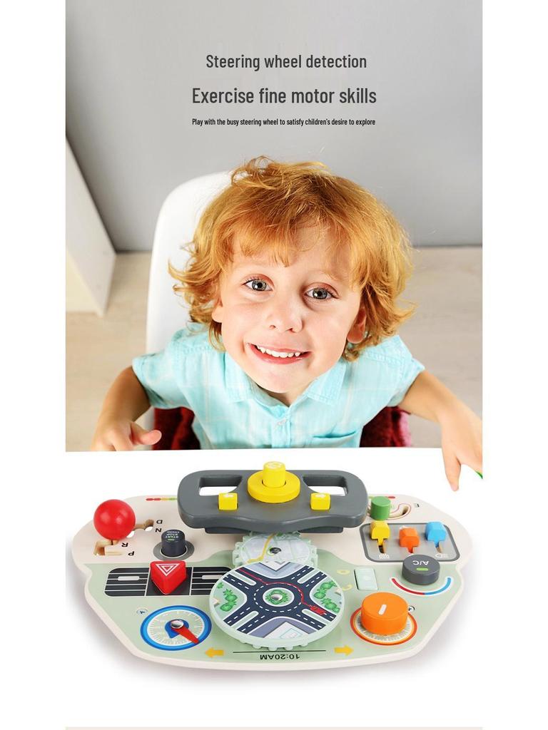 Multifunktionales Baby-Frühförderungs-Puzzlespielzeug: Praktisches Gehirntrainings-Simulations-Lenkrad Busy Board