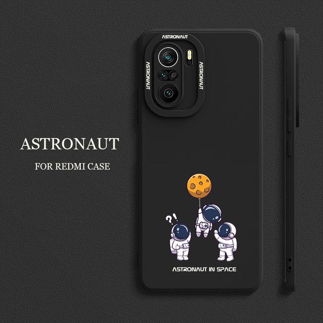 For Capa Funda Xiomi Xiaomi Poco F3 M3 Pro F 3 PocoF3 Case Cover Cute Space Astronaut Protector Soft Black Phone Cases Celular