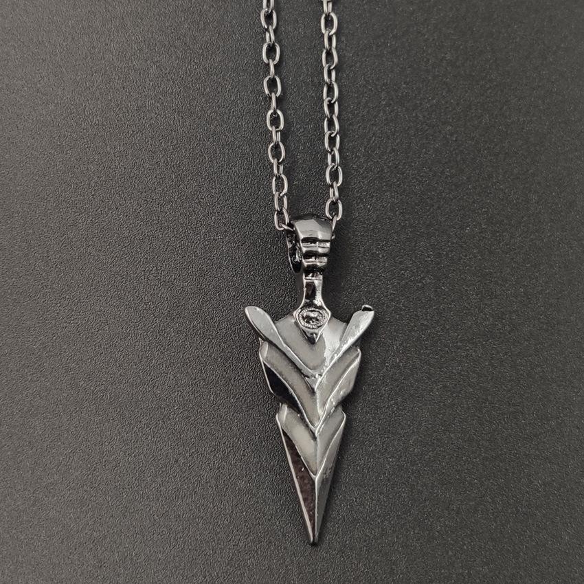 Luminous Arrow Pendant Necklace - Retro Fluorescent Design for Men and Women