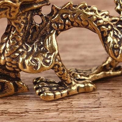 1 Stück massives Messing Sternzeichen Drache Kleine Statue Desktop Ornament Feng Shui Dekor