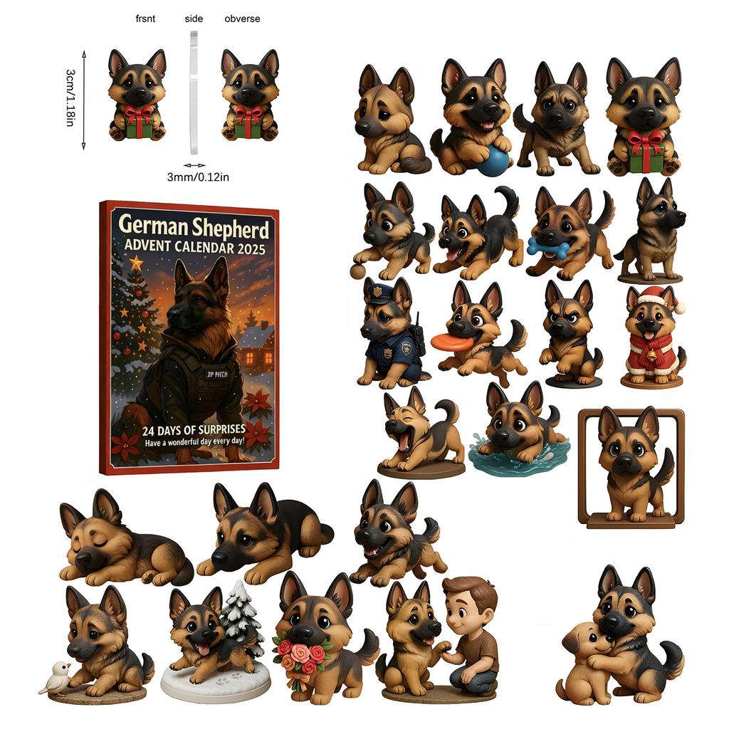 2D Flat Acrylic Mystery Box 24pcs Pendant With Airplane Box Funny Christmas Countdown Calendar