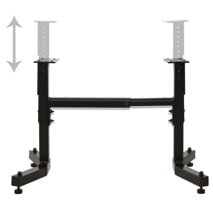 Support de tour à bois - VIDAXL - Universel - Acier - Noir - Dimensions ajustables