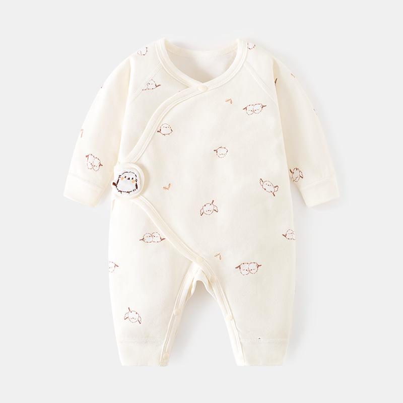 Хлопковый боди на липучках для новорожденного: Безкосточковый гаремный ромпер для осени/зимы 66cm