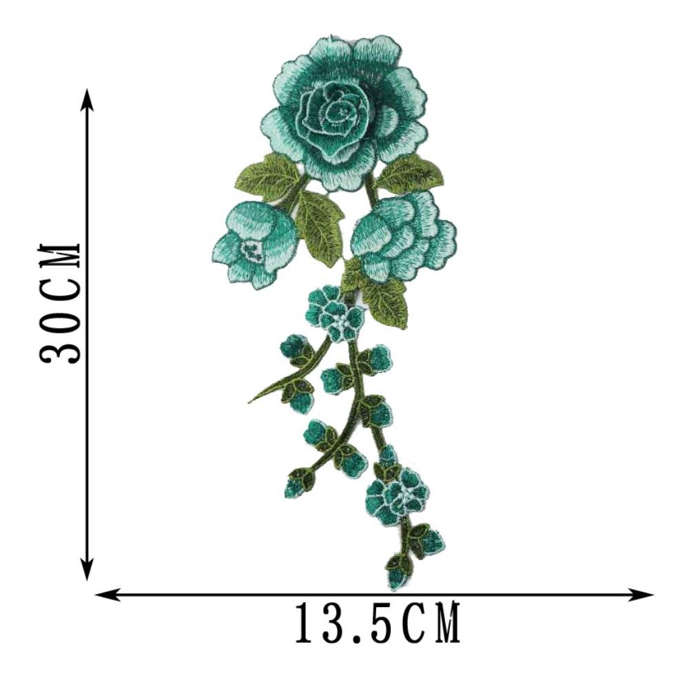 1 Pair Red Rose Flower Patch Multi-color Sew On Patch Floral Patches  Crafts Clothing Accessories