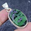 Natural Ruby Zosite Gemstone 925 Sterling Silver Jewelry Pendant 1.85" B8s91