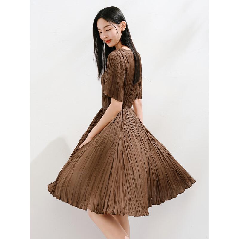 

Annaou Elegant Pleated Chiffon Midi Dress XL