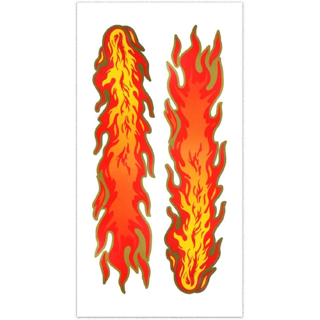 Flames Decal Reflective Sticker for Motorcycle Cars Trucks Laptops Etc Size 13.5 X 3.1inch