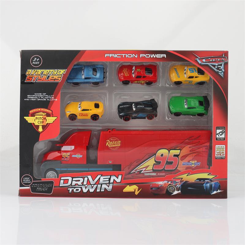 Non-Toxic 7Pcs/Box Pixar Cars Toys Lightning Mcqueen Jackson Storm Mack Uncle Truck 1:55 Model Car Toy Children Birthday Gift