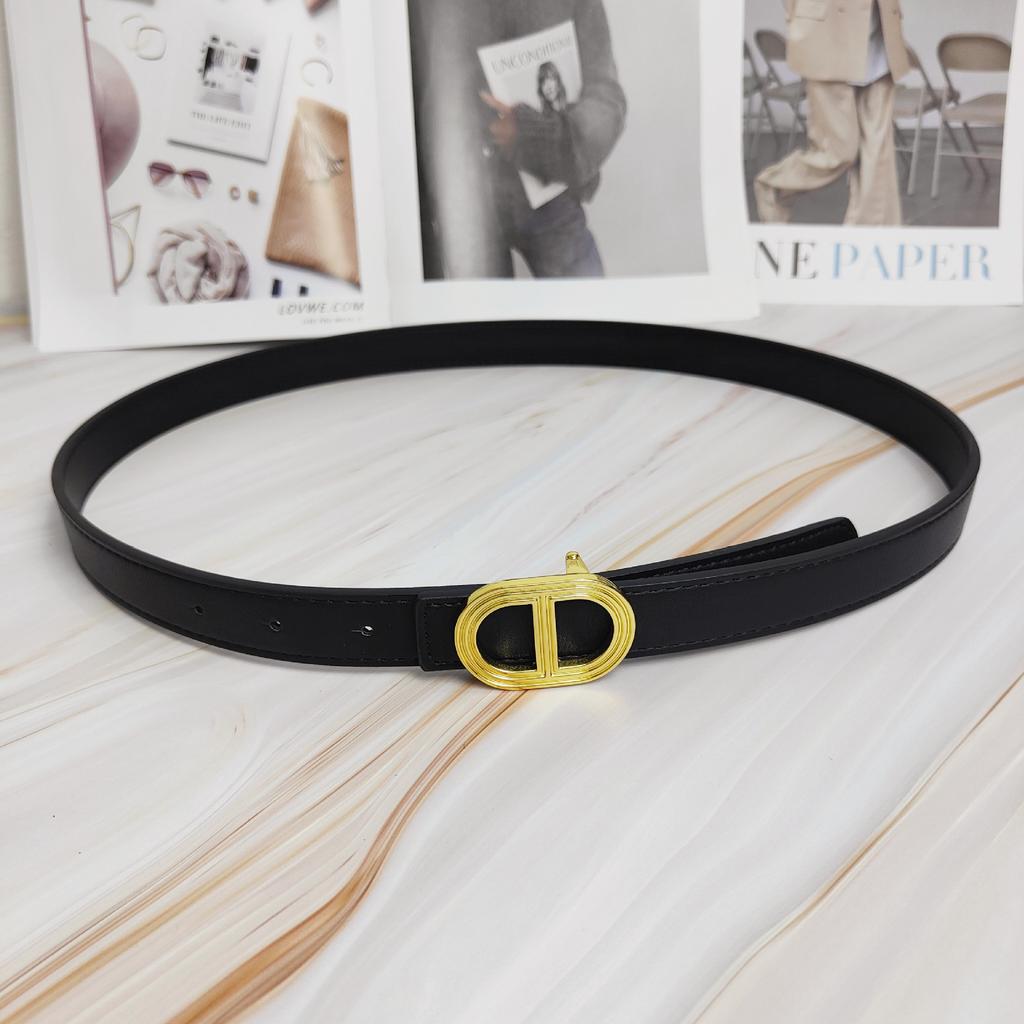 H Home Belt Women'S Decorative Belt Women'S Cowhide Simple Oval Casual Business Suit Jeans With Women