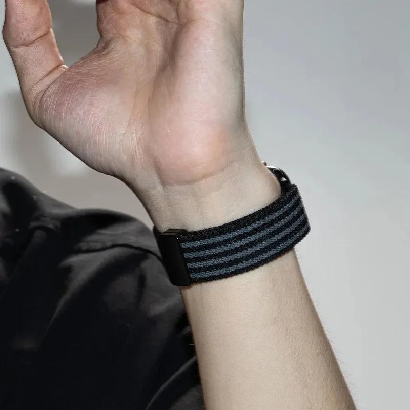 Nylon Braided Band For Apple Watch Series11 10 42mm 46mm 45 41mm 44 40 38mm Magnetic Strap For Iwatch Ultra 3 2 49mm 9 8 7 SE3