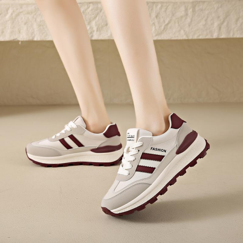 Fashion CRLAYDK Designer Women's Sneakers Leather Walking Shoes Chunky Fashion Casual Sports Ladies Platform Lace Up Running Tennis