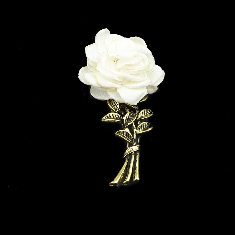 Men's Advanced Retro Breastpin Pin Golden Jewelry Rose Flower Banquet Brooch Stick Corsage Collar Pins Shirt Accessory Gift