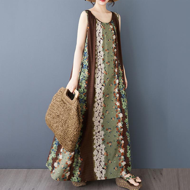 XITAO Print Contrast Color Dress ZMY1092