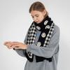 Smiley plaid knitted scarf women's winter new warm versatile thick wool scarf