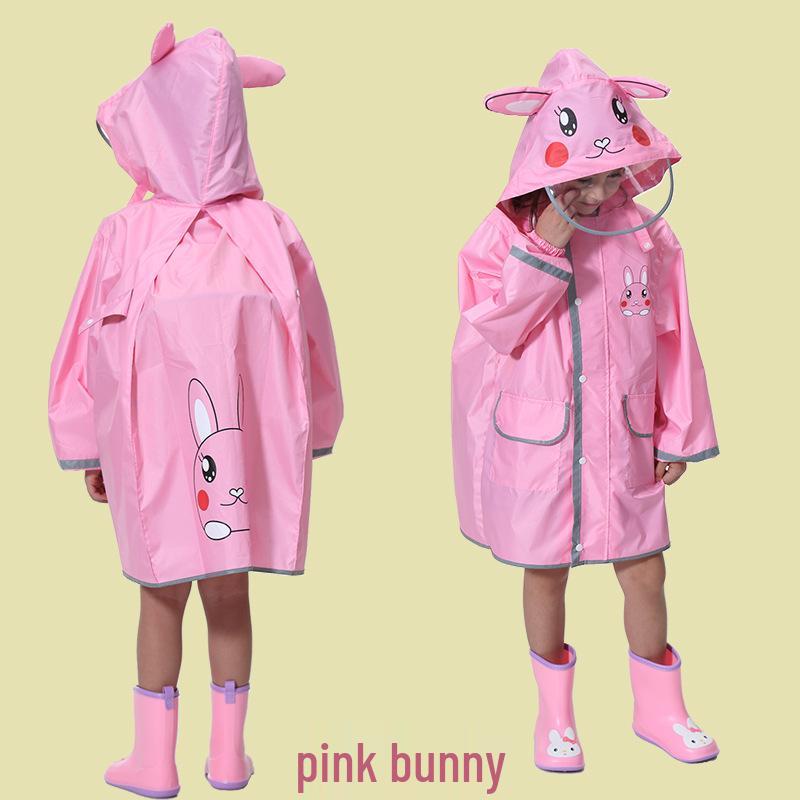 Children's Cartoon Raincoat with Backpack Space - Yellow Duck Design